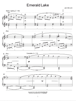 page one of Emerald Lake (Educational Piano)