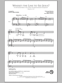 page one of Where's The Line To See Jesus? (SATB Choir)