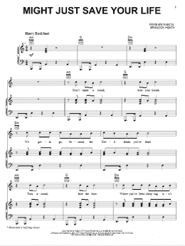 page one of Might Just Save Your Life (Piano, Vocal & Guitar Chords (Right-Hand Melody))