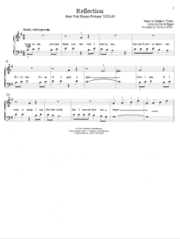 page one of Reflection (Pop Version) (from Mulan) (arr. Carolyn Miller) (Educational Piano)