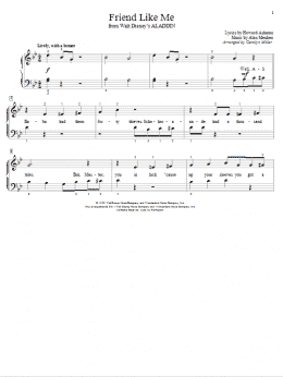 page one of Friend Like Me (from Aladdin) (arr. Carolyn Miller) (Educational Piano)