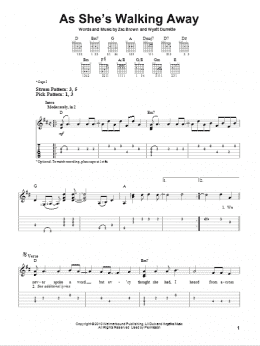 page one of As She's Walking Away (Easy Guitar Tab)