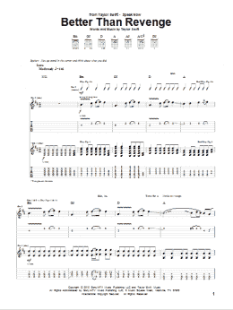 page one of Better Than Revenge (Guitar Tab)