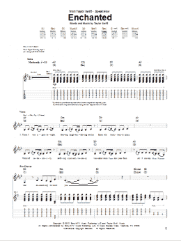 page one of Enchanted (Guitar Tab)