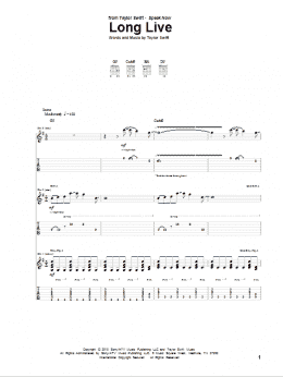 page one of Long Live (Guitar Tab)