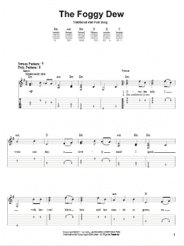 page one of The Foggy Dew (Easy Guitar Tab)