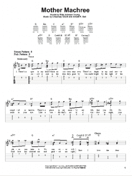 page one of Mother Machree (Easy Guitar Tab)