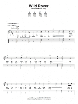 page one of Wild Rover (Easy Guitar Tab)
