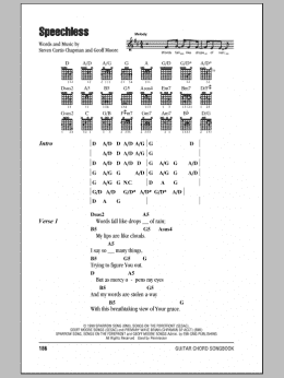 page one of Speechless (Guitar Chords/Lyrics)