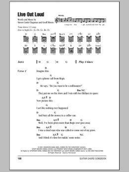 page one of Live Out Loud (Guitar Chords/Lyrics)