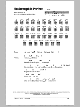 page one of His Strength Is Perfect (Guitar Chords/Lyrics)
