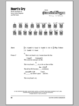 page one of Heart's Cry (Guitar Chords/Lyrics)
