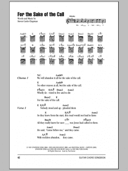 page one of For The Sake Of The Call (Guitar Chords/Lyrics)
