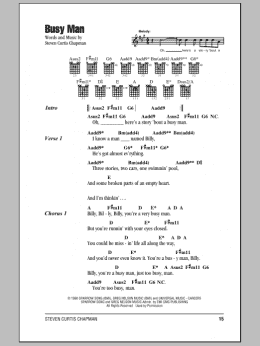 page one of Busy Man (Guitar Chords/Lyrics)