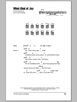 page one of What Kind Of Joy (Guitar Chords/Lyrics)