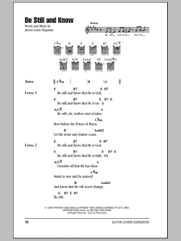 page one of Be Still And Know (Guitar Chords/Lyrics)