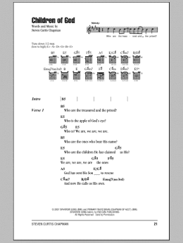 page one of Children Of God (Guitar Chords/Lyrics)