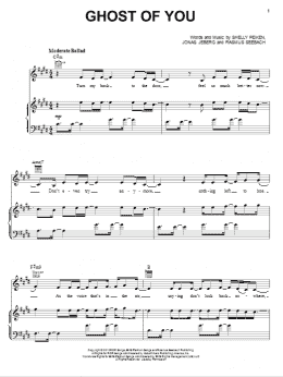 page one of Ghost Of You (Piano, Vocal & Guitar Chords (Right-Hand Melody))