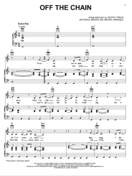 page one of Off The Chain (Piano, Vocal & Guitar Chords (Right-Hand Melody))