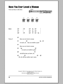 page one of Have You Ever Loved A Woman (Guitar Chords/Lyrics)
