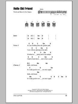page one of Hello Old Friend (Guitar Chords/Lyrics)