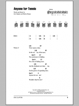page one of Anyone For Tennis (Guitar Chords/Lyrics)