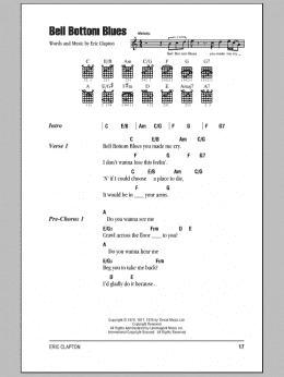 page one of Bell Bottom Blues (Guitar Chords/Lyrics)