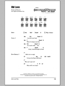 page one of Old Love (Guitar Chords/Lyrics)