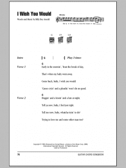 page one of I Wish You Would (Guitar Chords/Lyrics)