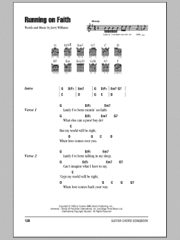 page one of Running On Faith (Guitar Chords/Lyrics)