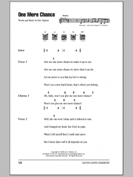 page one of One More Chance (Guitar Chords/Lyrics)
