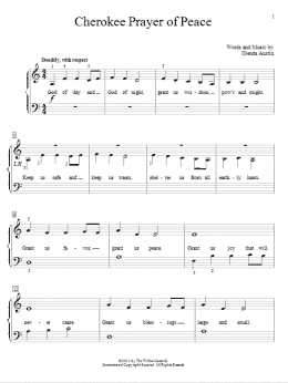 page one of Cherokee Prayer Of Peace (Educational Piano)