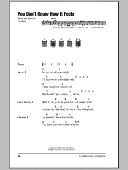page one of You Don't Know How It Feels (Guitar Chords/Lyrics)