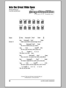 page one of Into The Great Wide Open (Guitar Chords/Lyrics)