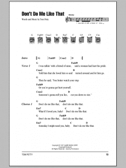 page one of Don't Do Me Like That (Guitar Chords/Lyrics)