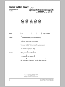page one of Listen To Her Heart (Guitar Chords/Lyrics)