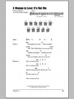 page one of A Woman In Love: It's Not Me (Guitar Chords/Lyrics)