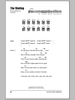 page one of The Waiting (Guitar Chords/Lyrics)