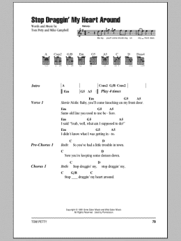 page one of Stop Draggin' My Heart Around (Guitar Chords/Lyrics)