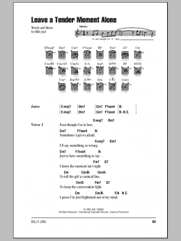 page one of Leave A Tender Moment Alone (Guitar Chords/Lyrics)