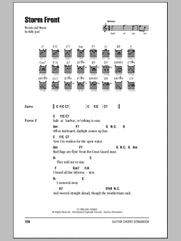 page one of Storm Front (Guitar Chords/Lyrics)