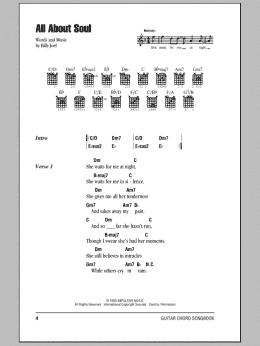 page one of All About Soul (Guitar Chords/Lyrics)