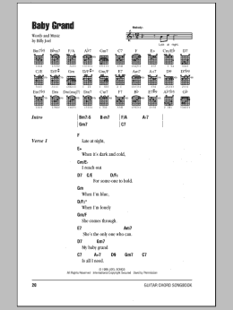 page one of Baby Grand (Guitar Chords/Lyrics)