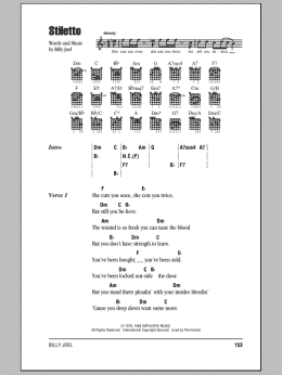 page one of Stiletto (Guitar Chords/Lyrics)