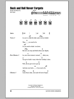 page one of Rock And Roll Never Forgets (Guitar Chords/Lyrics)