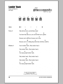 page one of Lookin' Back (Guitar Chords/Lyrics)