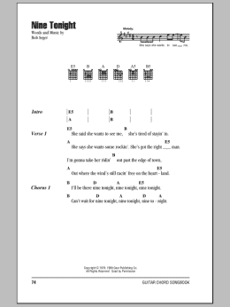 page one of Nine Tonight (Guitar Chords/Lyrics)