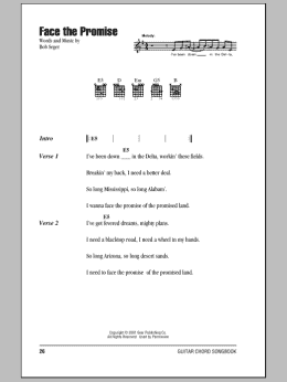 page one of Face The Promise (Guitar Chords/Lyrics)