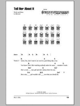 page one of Tell Her About It (Guitar Chords/Lyrics)