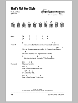 page one of That's Not Her Style (Guitar Chords/Lyrics)